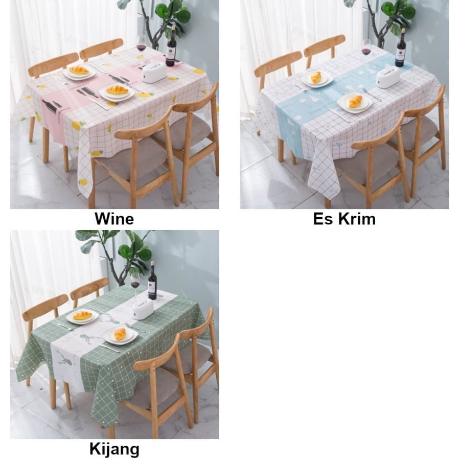 Taplak Meja Motif Anti Air - Taplak Meja Waterproof Ukuran 137cmx90cm