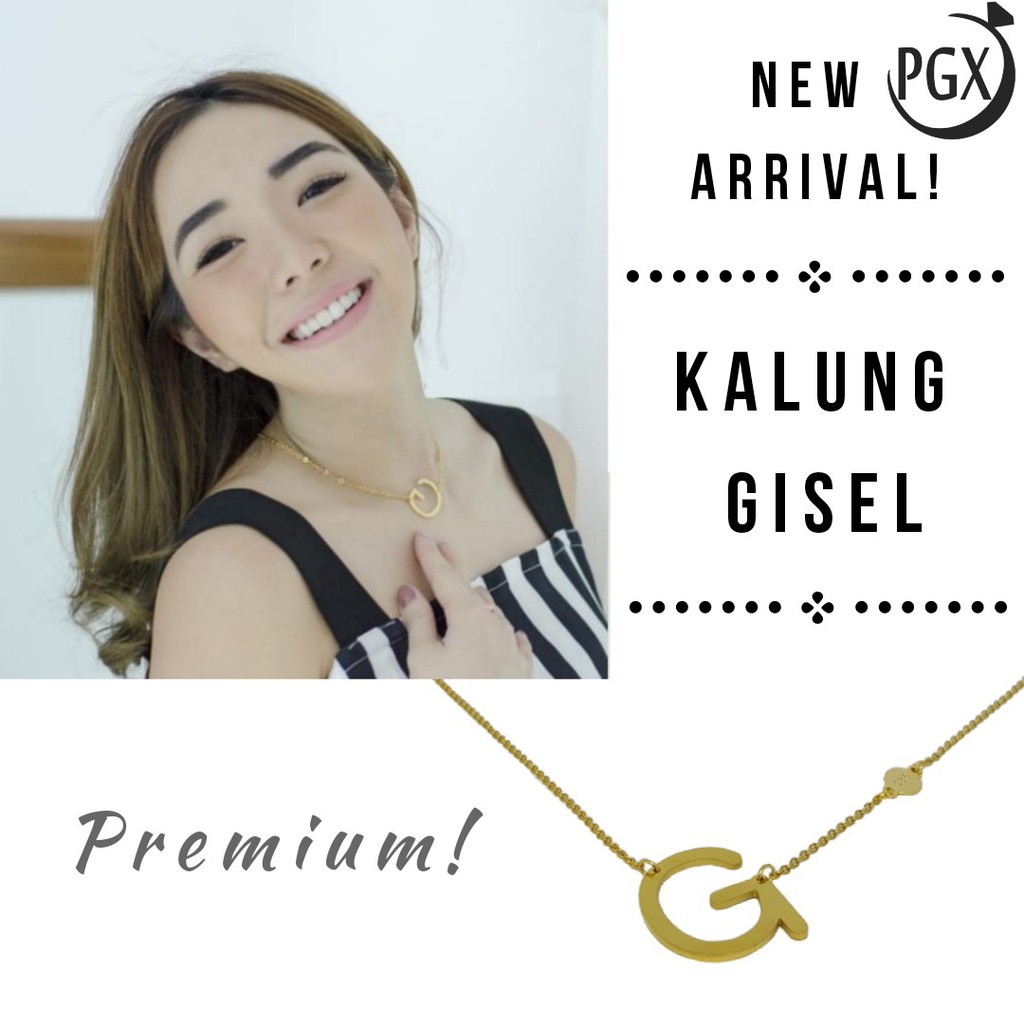 PGX Kalung Titanium Huruf Inisial Nama Alfabet Anti Karat Aksesoris Fashion - T038