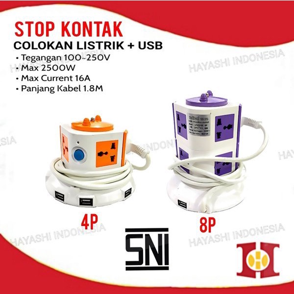 Stop Kontak Colokan Listrik Saklar Listrik dengan USB