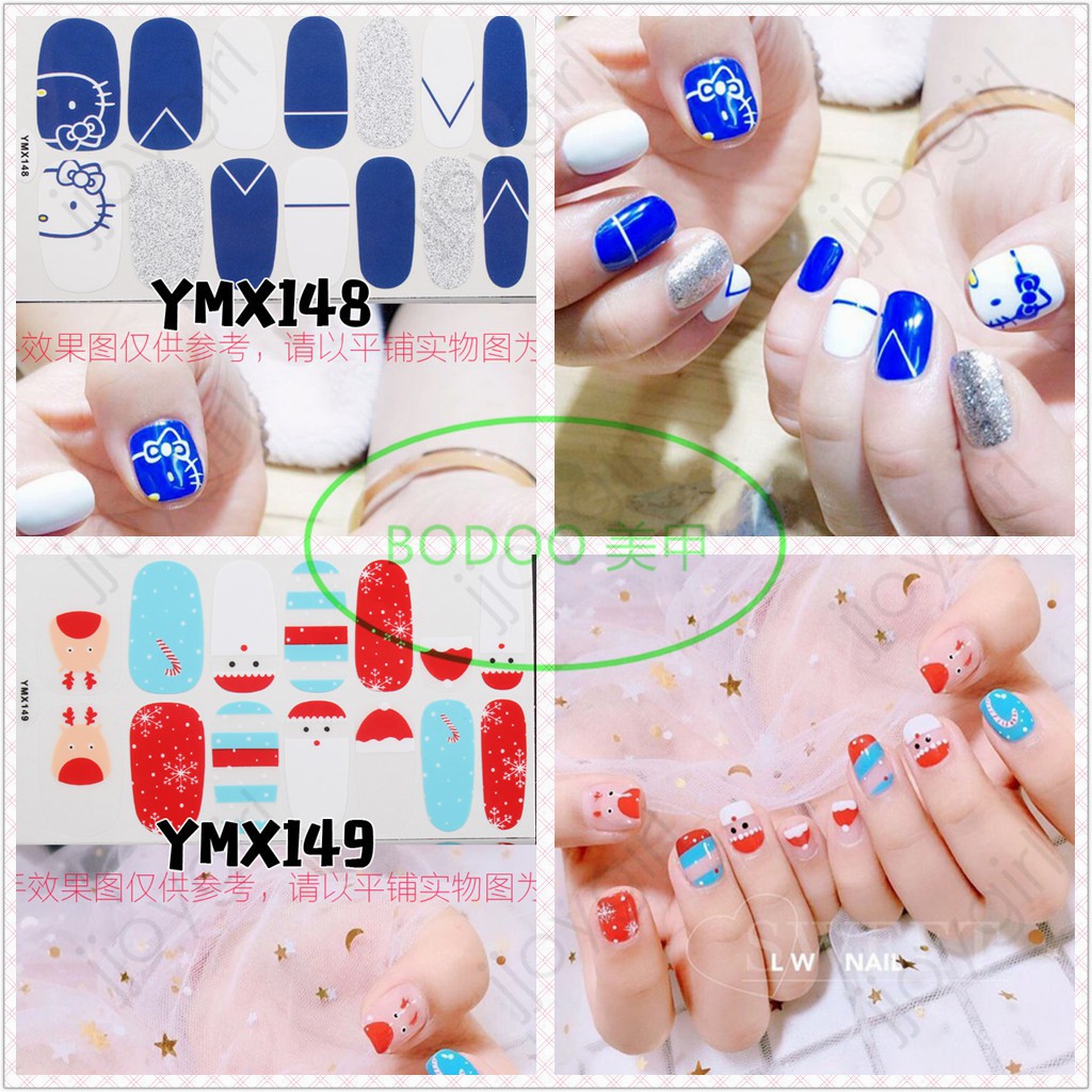 &lt;Jjoygirl&gt;YMX Nail Sticker Motif / Sticker Kuku / Stiker Kuku / Nail Stiker Glitter / Stripes Design