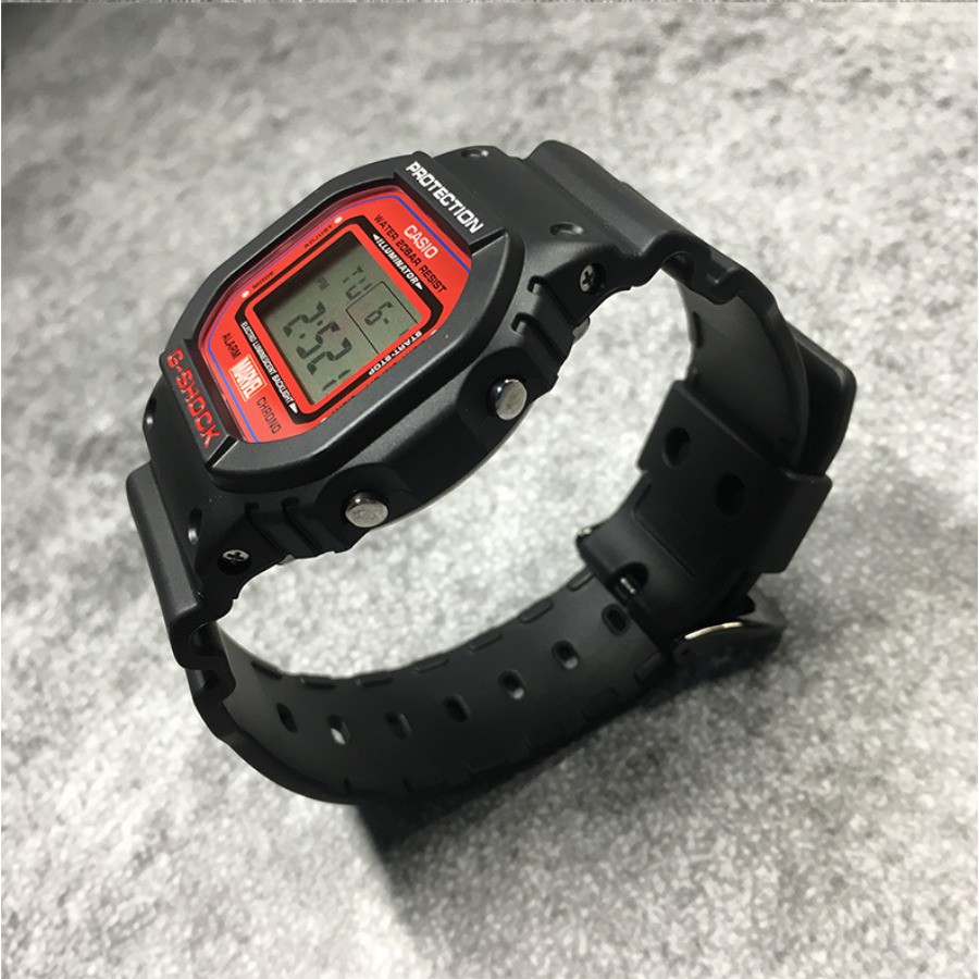 Jam Tangan Pria Anak Spider-Man G-Shock DW-5600 Series Marvel Spiderman Shock Resist Autolight