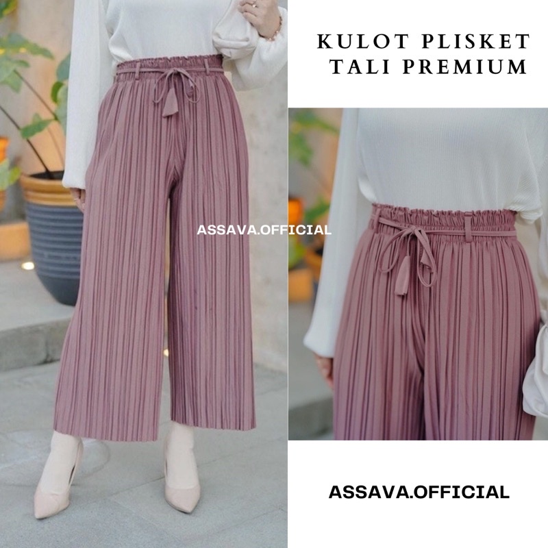 {TERLARIS BISA COD} KULOT PLISKET PREMIUM - KULOT PLISKET - kulot plisket Import - celana kulot plisket / kulot plisket pita