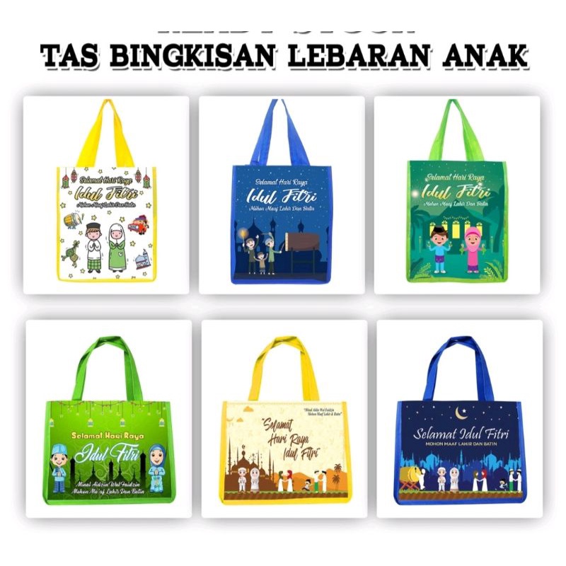

Tas spunbound goodie bag tema Lebaran Idul Fitri Tas Jajan Parcel Kado Tas Selamat Hari Raya Lebaran