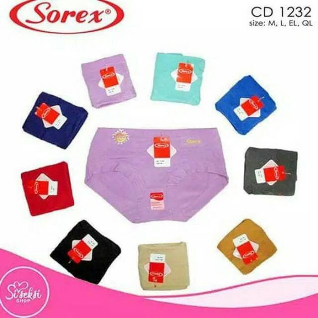 6 Pcs CD SOREX 1232 Soft &amp; Comfort Wanita Dewasa | Celana Dalam Perempuan Dewasa Sguna Grosir Lusinan Setengah