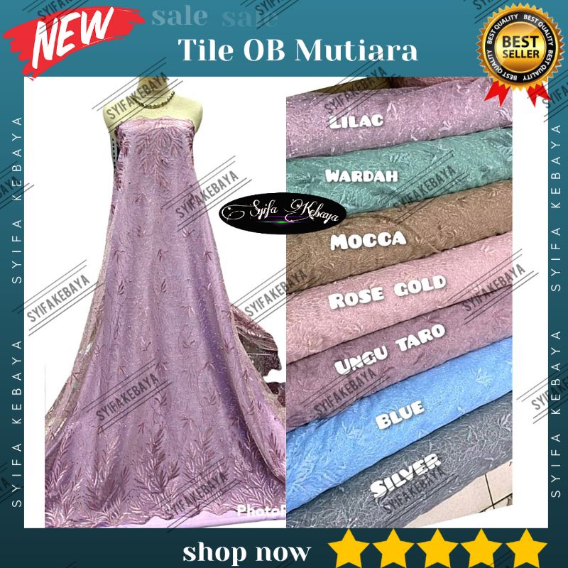 Kain Brokat Tile Mutiara Motif Akar Rambat. Tille Brukat Mutiara. Bahan Tulle Burkat Broklat Import