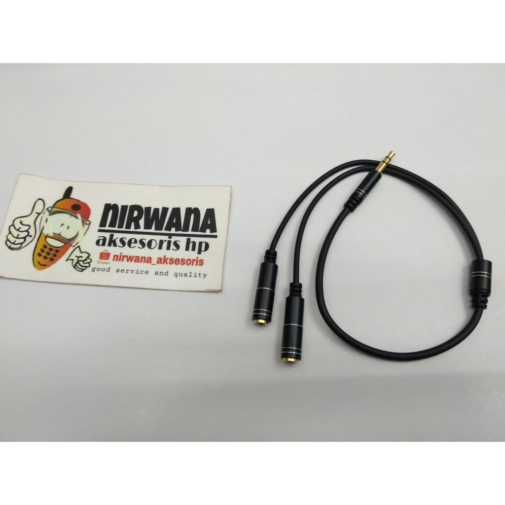Audio Splitter Jack 3.5mm To Dual Microphone 1 Male To 2 Female