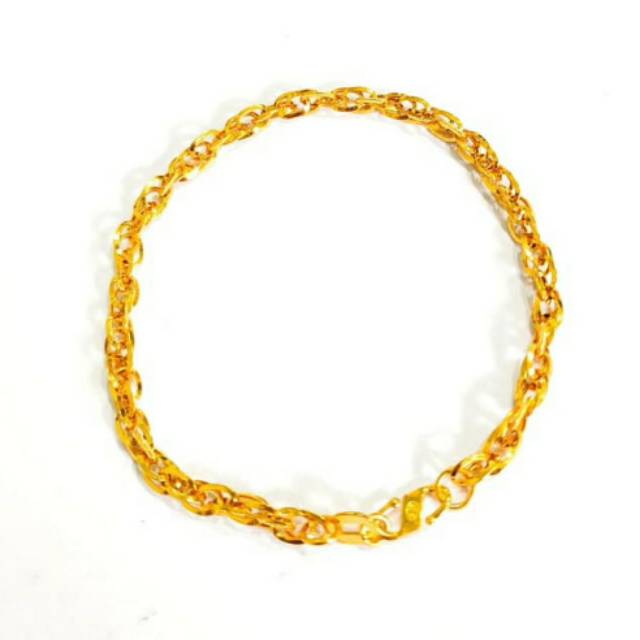 Cool Bracelet Ulir Gelang Rantai Polos variasi Gold Emas asli