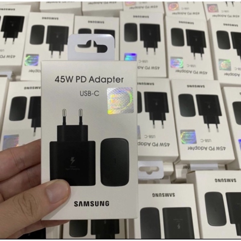 Adaptor Batok charger 45w samsung note 20/10 USB C super fast charging