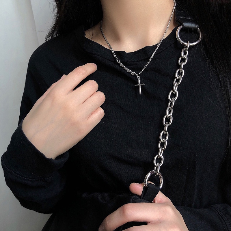 Cross Pendant Necklace Accessories Trendy Hip Hop Clavicle Chain