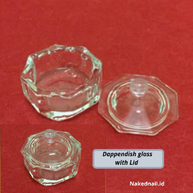 Dappen dish glass dengan tutup tempat akrilik liquid tempat monomer dappen dish glass with lid