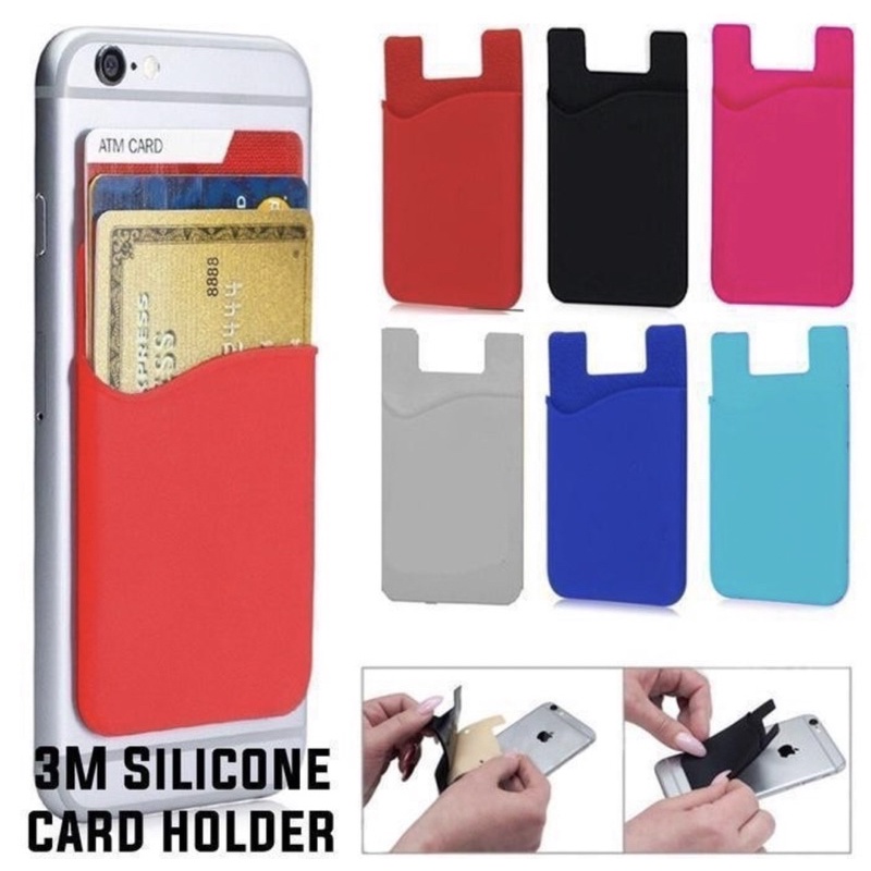 Silicon Card Holder - Holder Slot Kartu - Card Slot Sticky Holder Hp - Card Holder Hp