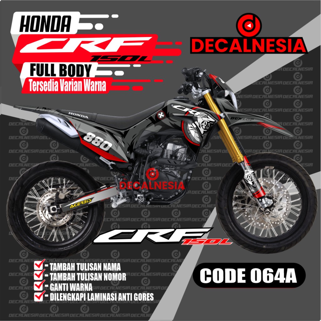 Decal Stiker Full Body Motor Honda CRF 150 L Aksesoris Modifikasi Variasi Sticker CRF 150 Supermoto Shopee Indonesia