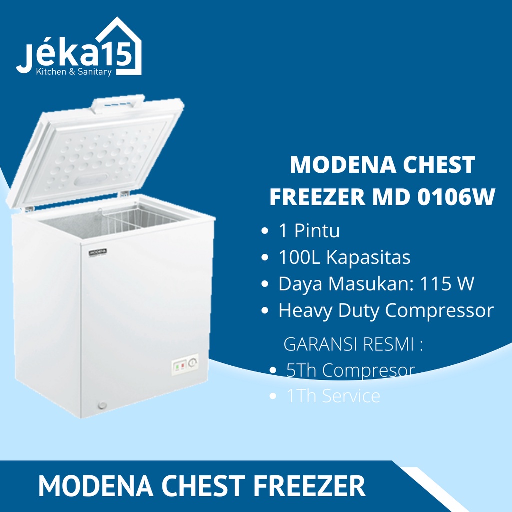 MODENA MD 0106 W CHEST FREEZER LEMARI PEMBEKU