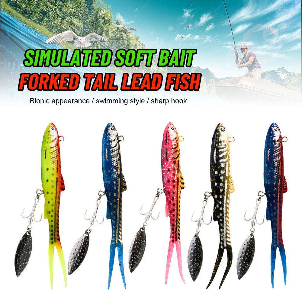 Preva Soft Lure Lembut Ikan Perlengkapan Luya Aksesoris Bercabang Ekor Memimpin Ikan Swimbait