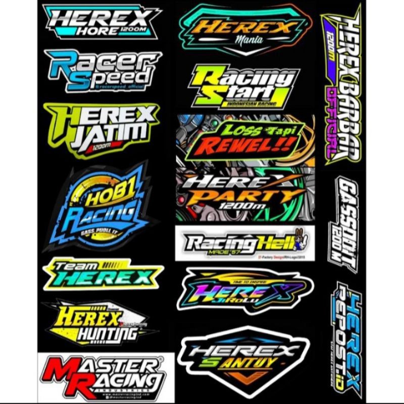 sticker stiker pack herex racing jatim herex stiker helm dan motor cb gl tiger master racing