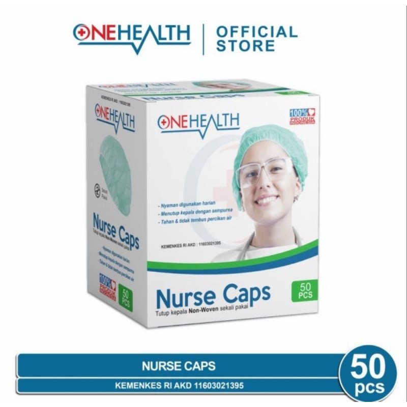 NURSE CAP HAIR CAPS ONE HEALTH PENUTUP KEPALA MEDIS