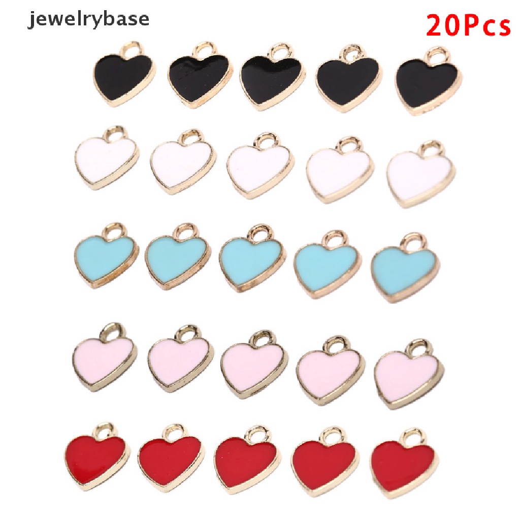 20 Pcs / Set Liontin Enamel Bentuk Hati Bahan Alloy Untuk Membuat Perhiasan