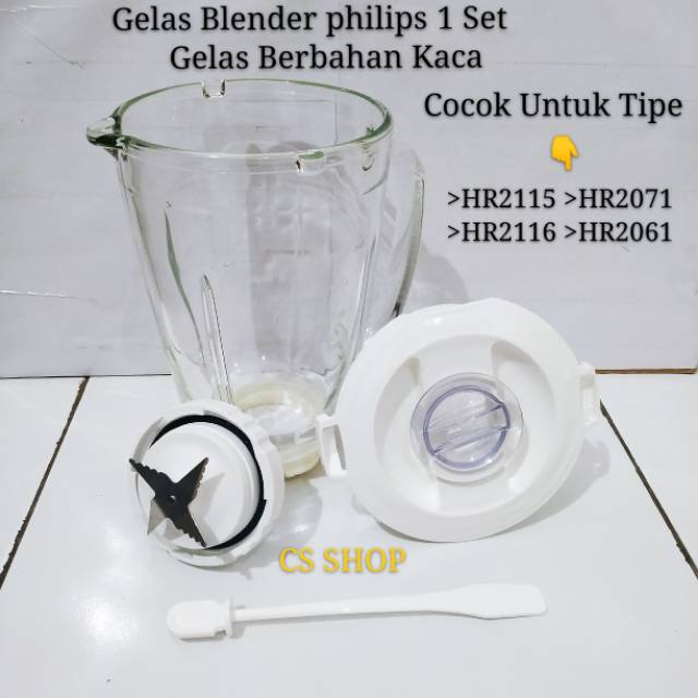 Gelas blender philips fullset Gelas Berbahan Kaca HR2115, HR2116, HR2061, HR2071