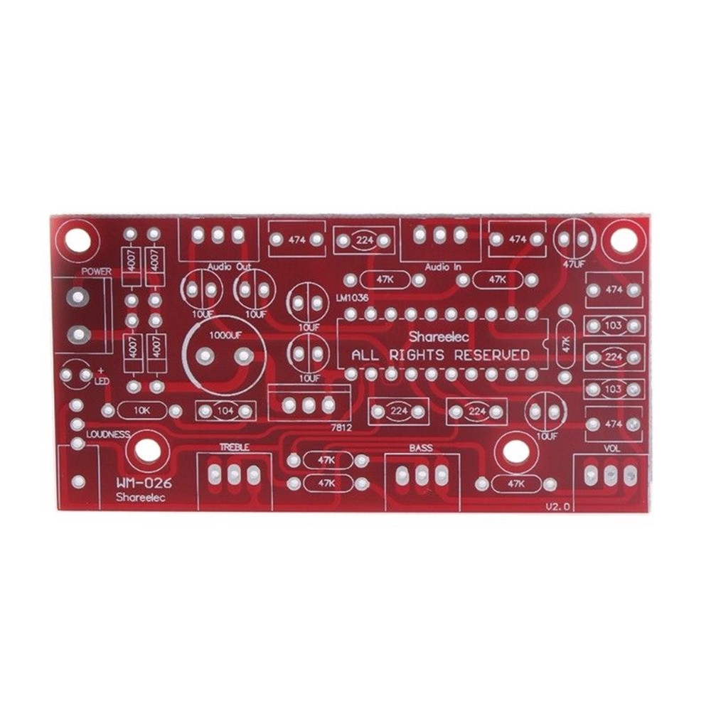 Kit Papan Sirkuit Elektronik Lm1036 Hifi Preamp Tone Bass Treble Kontrol Volume