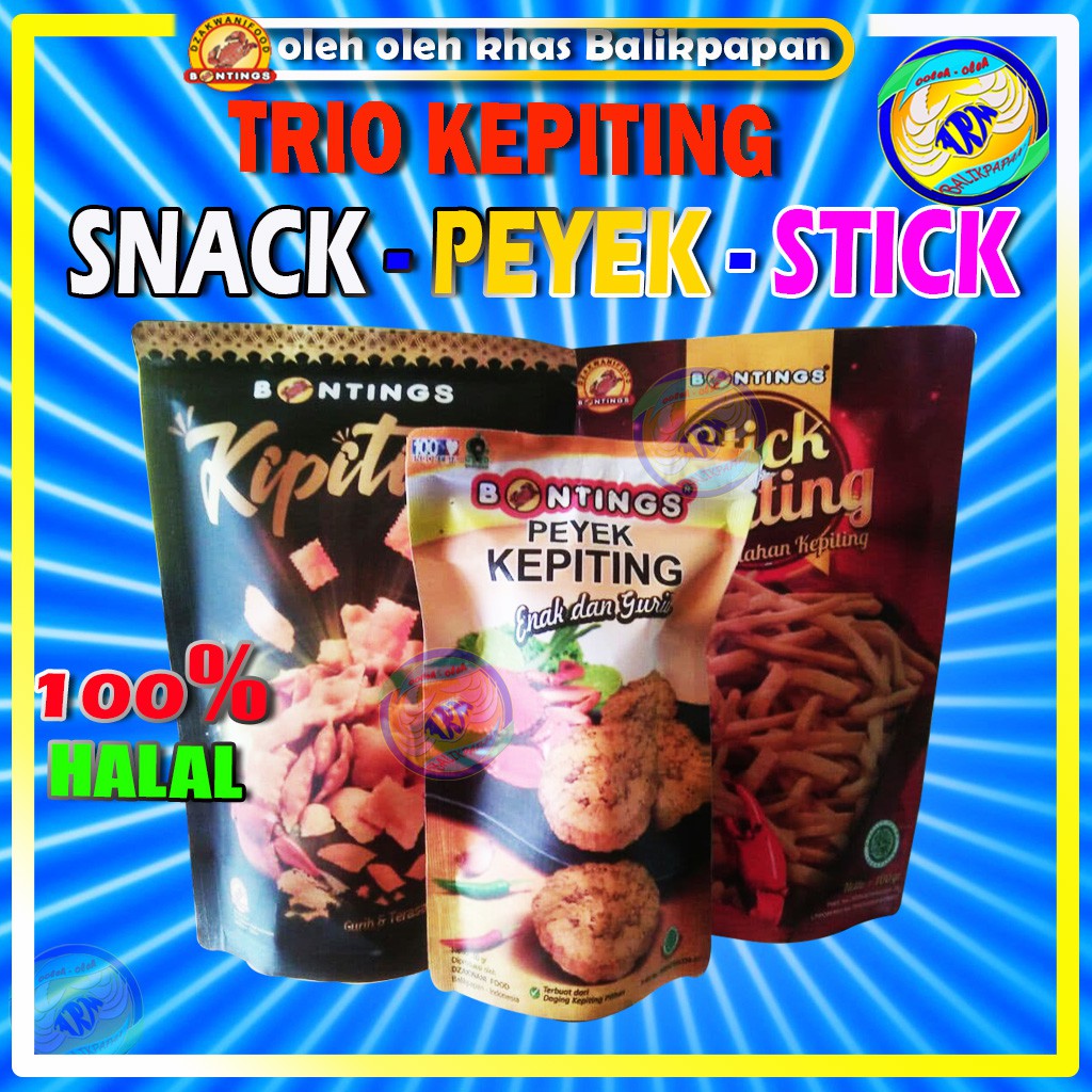 

Peyek Kepiting snack dan stick cimi cimi Khas Balikpapan paket isi 3