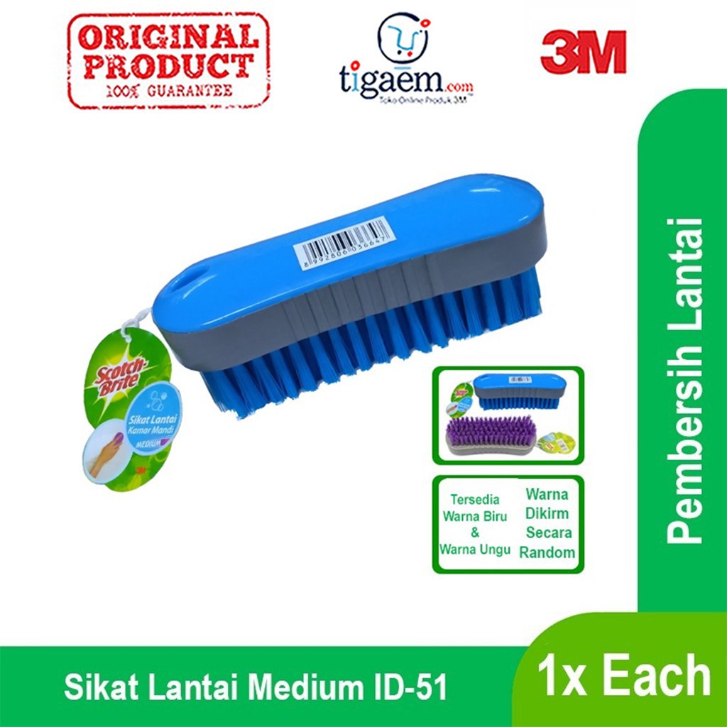 3M Scotch  Brite  Sikat  Lantai Medium ID 51 1 Each Biru 