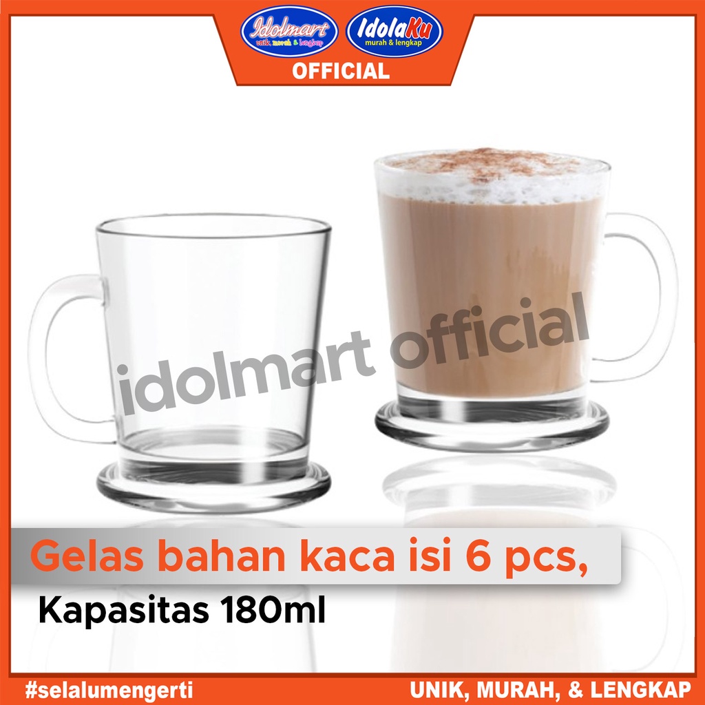 IDOLMART Citinova Gelas Arabica Isi 6PCS Gelas Set Isi 6 / Gelas Kaca