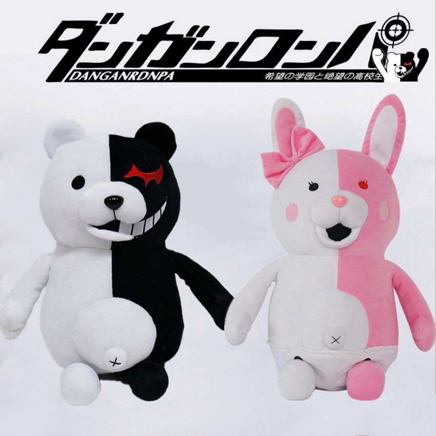 【Ready Stock】36cm Anime Game Danganronpa Monokuma Black White Bear Plush Soft Stuffed Doll Toy