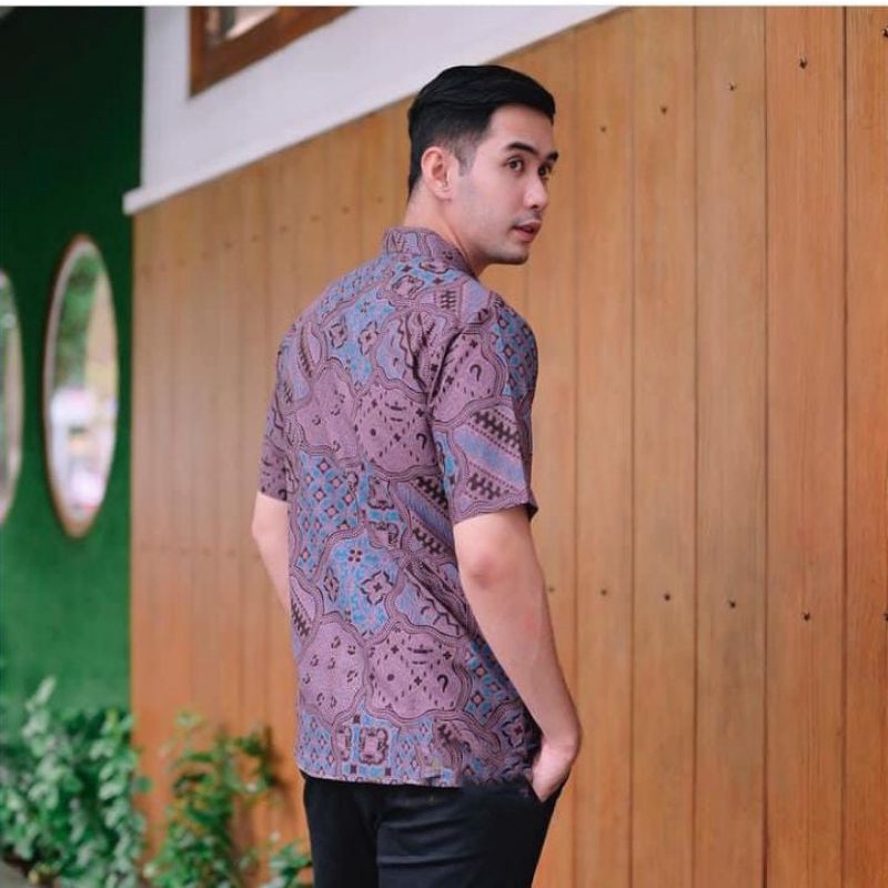 Kemeja batik pria lengan pendek SLIMFIT lengan panjang premium kondagan furing mewah terbaru remaja