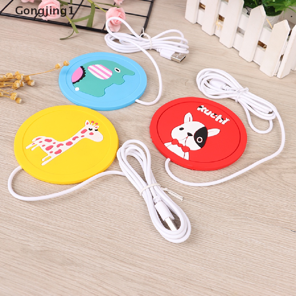 Gongjing1 Pad Penghangat Cangkir Kopi / Teh usb Motif Kartun Bahan Silikon