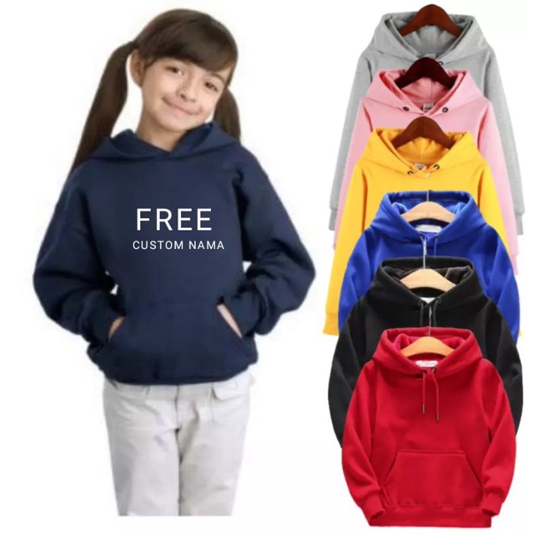 Jaket Hoodie Anak Unisex/Sweater Hoodie Anak Perempuan/Laki-Laki GRATIS Custom Nama Request