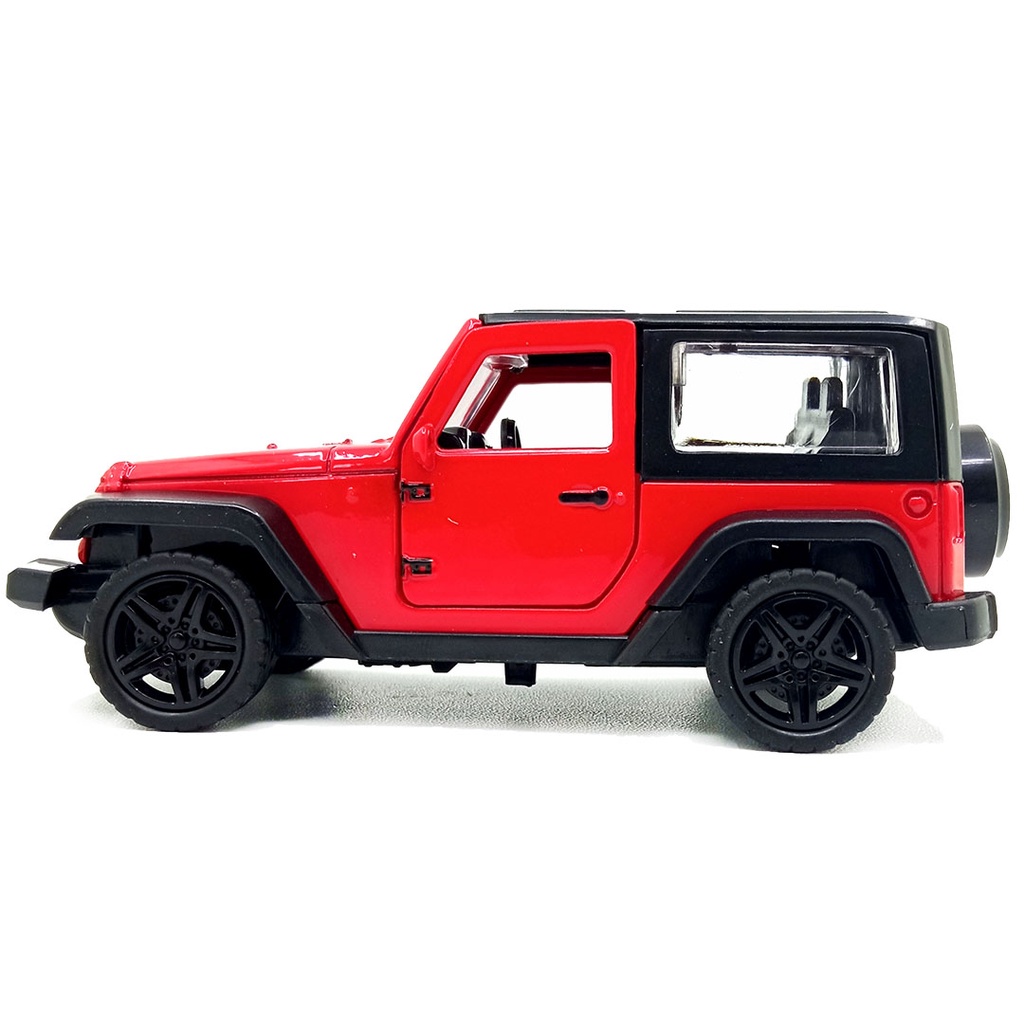 Toy Addict Jeep Wran9ler Hard Top Offroad Merah Diecast Mainan Mobil