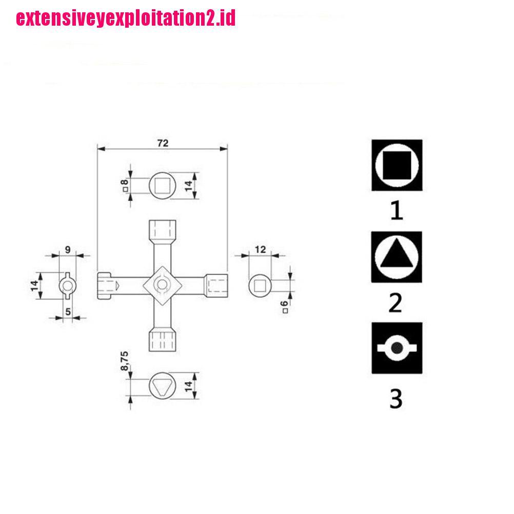 1pc Kunci Pas Silang 4 In 1 Universal