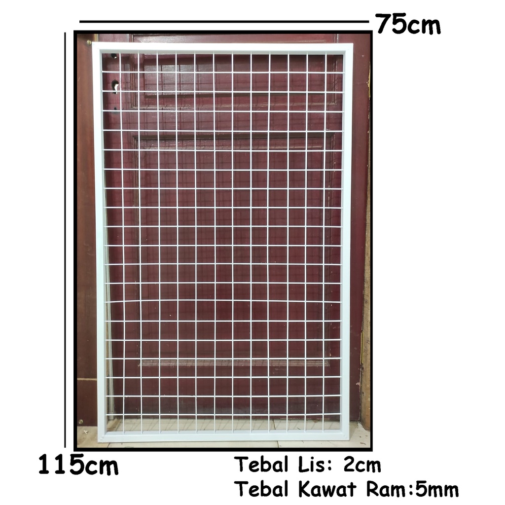 Kawat Ram Lis/Bingkai Ukuran 115x75 Cm Tebal Lis 2cm/Tebal Kawat Ram 5mm- Rak Display Aksesoris HP