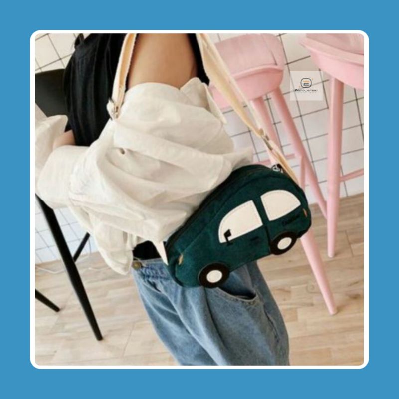 Tas Selempang Mobil Anak Perempuan Laki-Laki unisex  Waistbag Anak Slingbag Fashion Korea EMOEMO