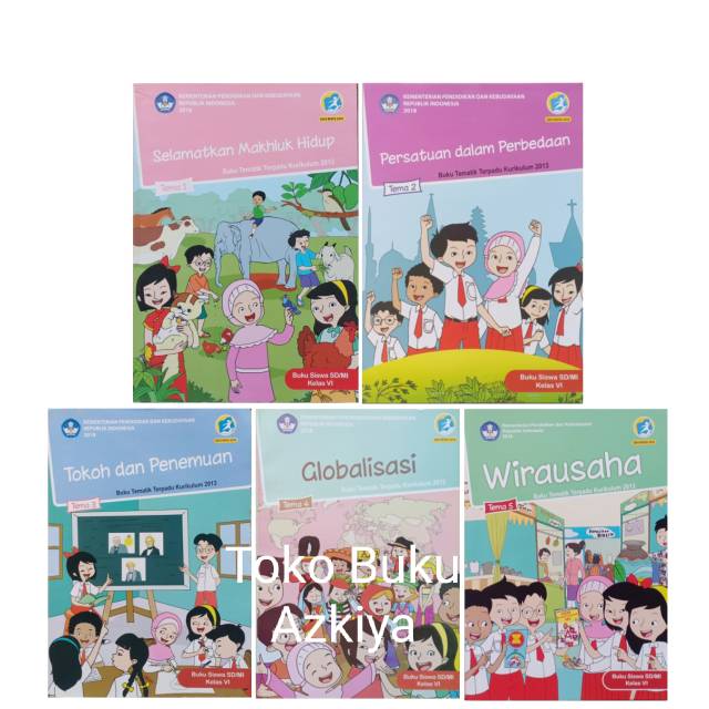 Paket Buku Tema 1 2 3 4 5 Kelas 6 SD Kemendikbud