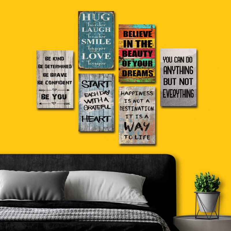 Hiasan Dinding Quotes Motivasi Pajangan Dekorasi Rumah Poster Kayu Walldecor Retro Vintage