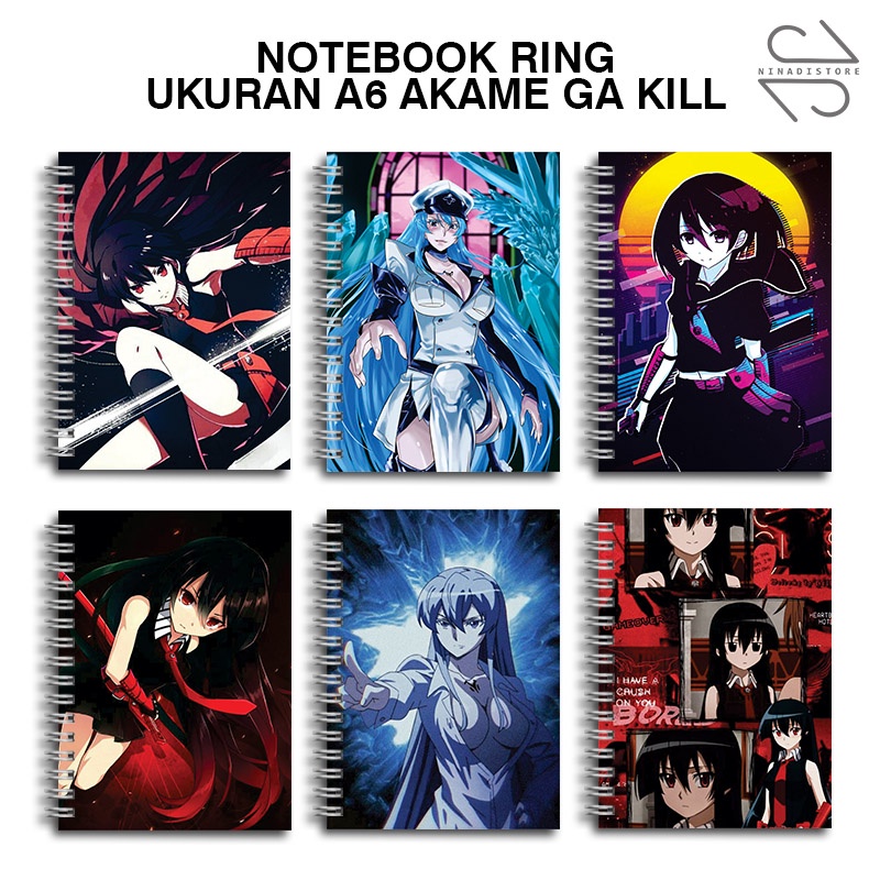 

Buku Tulis Catatan buku notebook buku diary Notebook Ring Spiral A6 60 Lembar koleksi gambar Akame Ga Kill