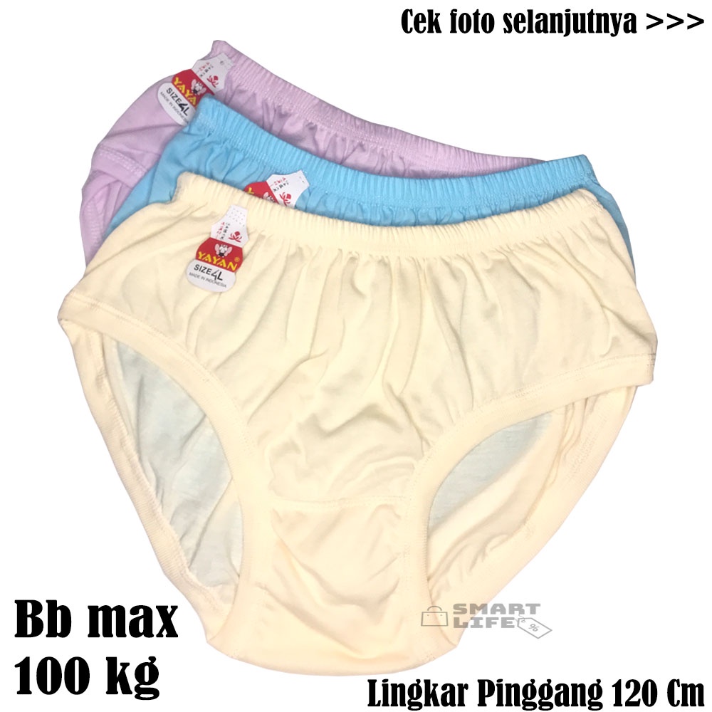 Celana dalam wanita merk yayan ukuran 4L BB MAX 100Kg / celana dalam wanita / cd jumbo / cd wanita j