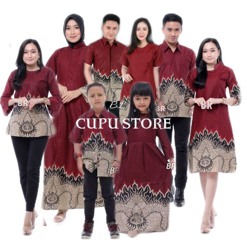 Batik Couple Keluarga Maura Couple Sania Ruffle Ori Ndoro Jowi dnt Termurah