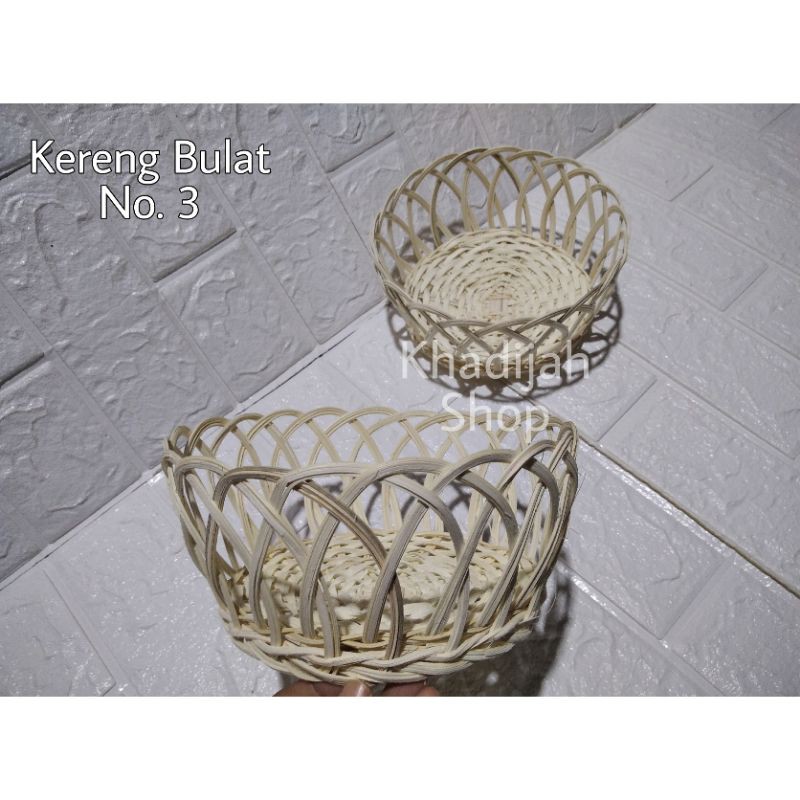 KERENG BULAT NO 3 - KERAJINAN ROTAN KERANJANG MINI