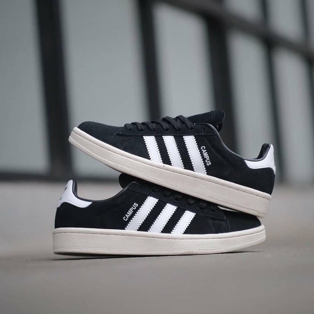 SEPATU SNEAKERS ORIGINAL PRIA WANITA ADIDAS CAMPUS BLACK WHITE