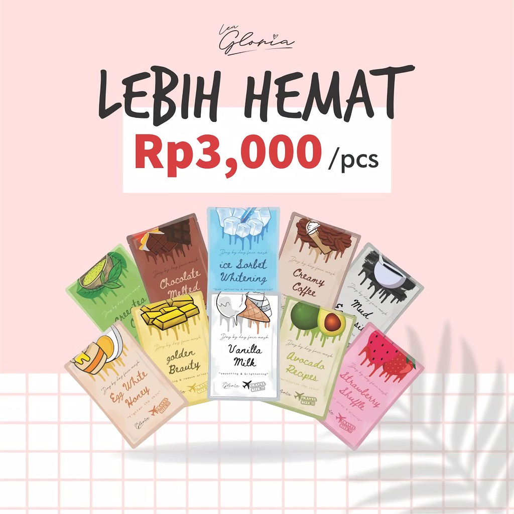 LEA GLORIA MASKER WAJAH TRAVEL SIZE 10 GRAM 100% ORIGINAL (BPOM)