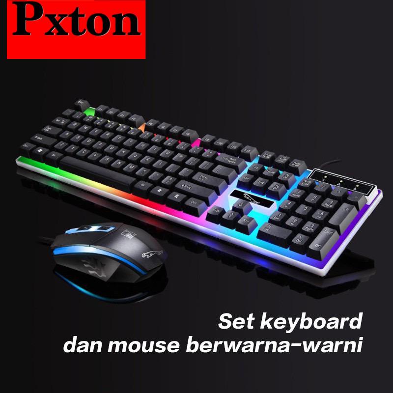 Keyboard Gaming dan Mouse RGB / Set Gaming Mouse dan Keyboard USB Cable RGB mainan komputer