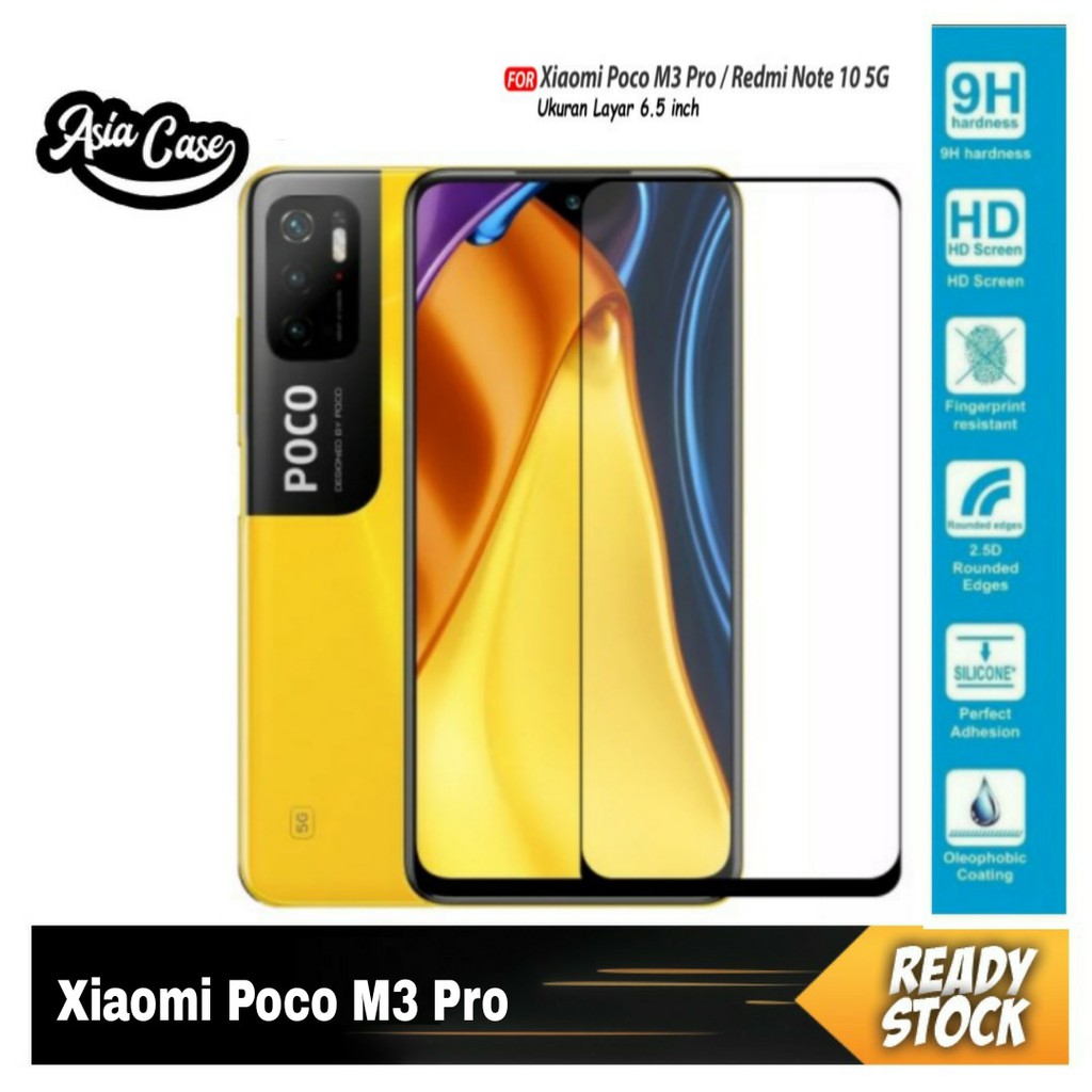 Tempered Glass 9D Xiaomi  Poc M4 Pro 4G / Poco M3 Pro Tempered Glass Full Layar