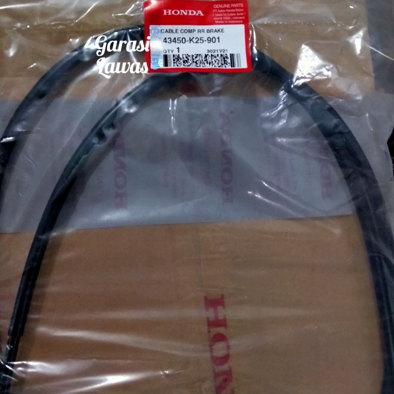 43450-K25-901 Cable comp rr brake original AHM Honda beat fi Kabel rem belakang asli Honda beat inje