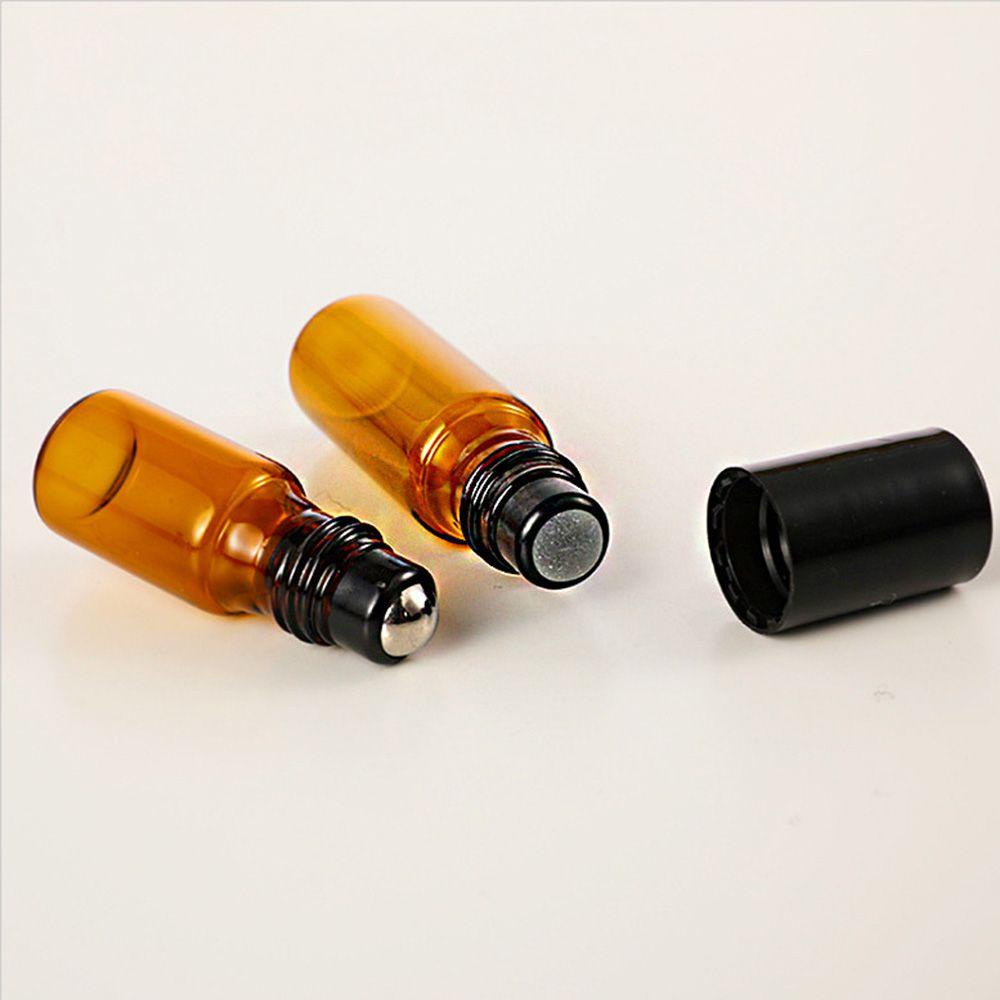 Rebuy Botol Isi Ulang 5Pcs /set Brown Bottle Essential Oil Reusable Vial