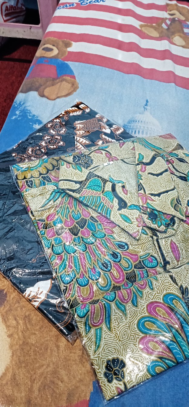 Kemeja Batik Lengan Pendek 021 Risna Batik Hrb026 Hem Batik Murah Seno Sogan Bakung Padi Manggar