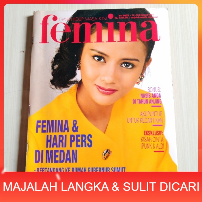 Majalah FEMINA No.6 Feb 1994 MOUDY WILHELMINA Langka