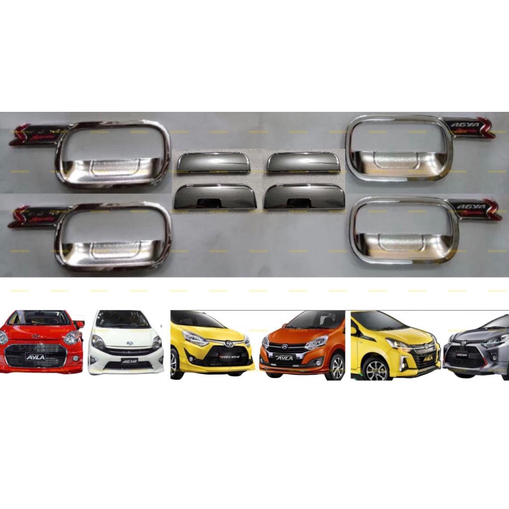 Paket Outer Handle Cover Agya Ayla 2013 2017 2020 2022 Activo Chrome