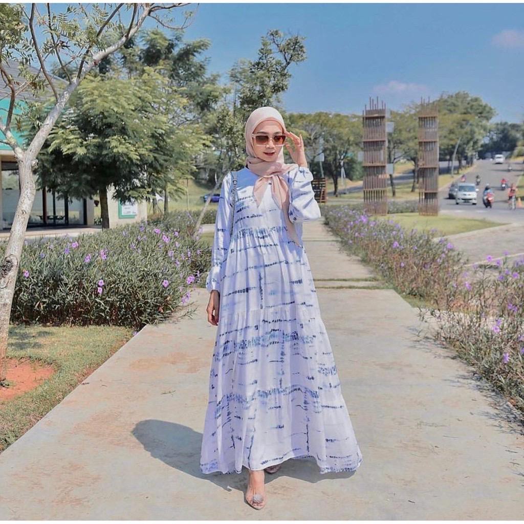 Heila Homey Dress Hesla Bilar Tiedye Tie Dye Maxy Gamis Rayon Premium Hits Selebgram Pusatgrosir_solo